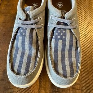 Ariat Kids' Gray and Blue Flag Sneakers